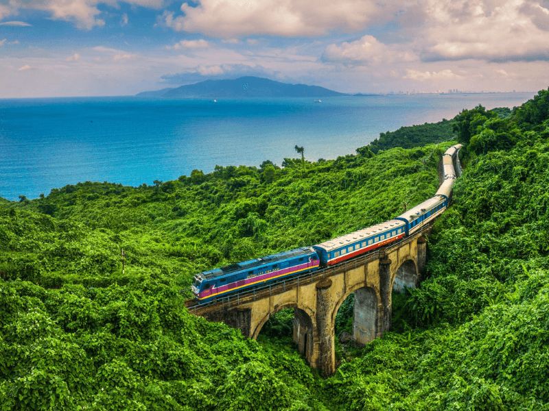 he most beautiful train route in Vietnam is the one at the Hai Van Pass