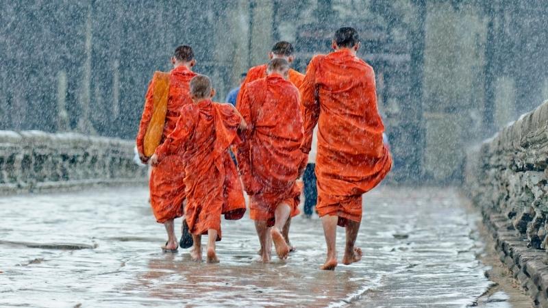 Cambodge en août (saison de mousson)