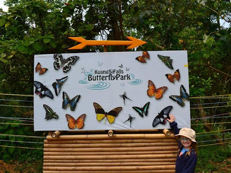 L''entrée du parc aux papillons de Kuang Si