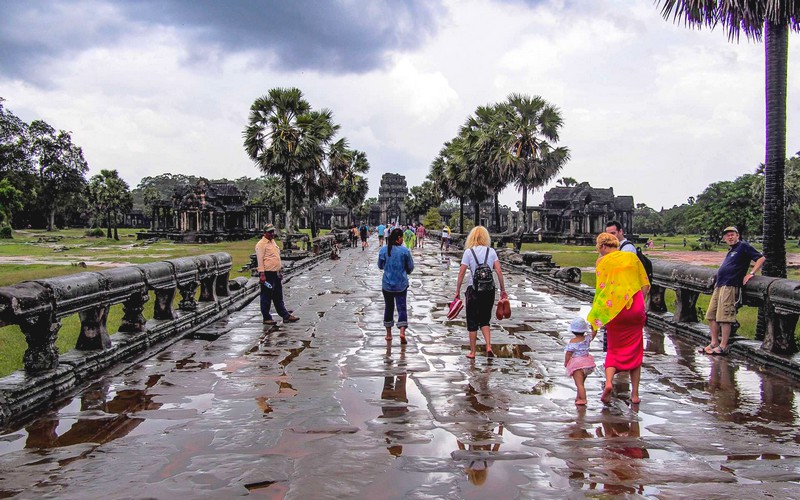 Cambodge après une averses