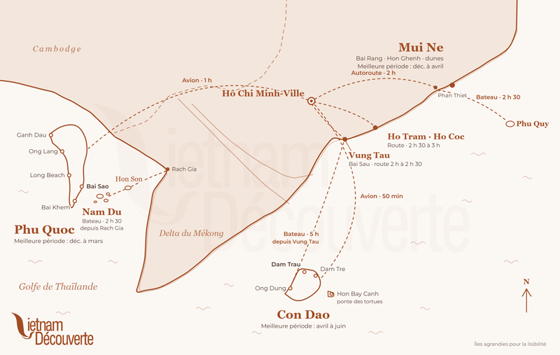carte plage sud vietnam