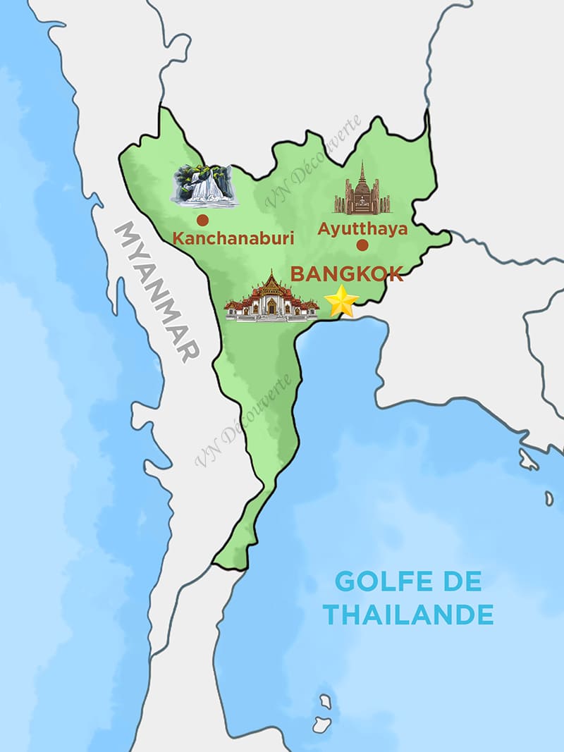 Carte du Centre de Thailande