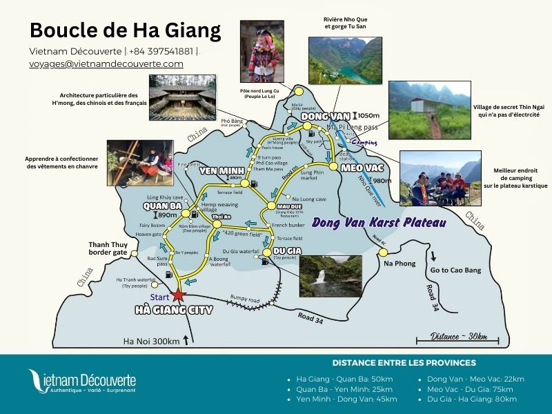 Carte de la boucle de Ha Giang