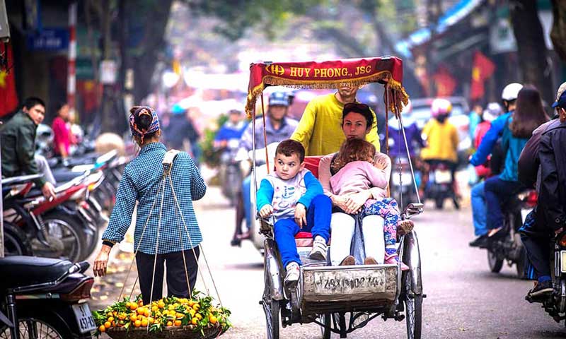 balade en cyclo pousse a hanoi