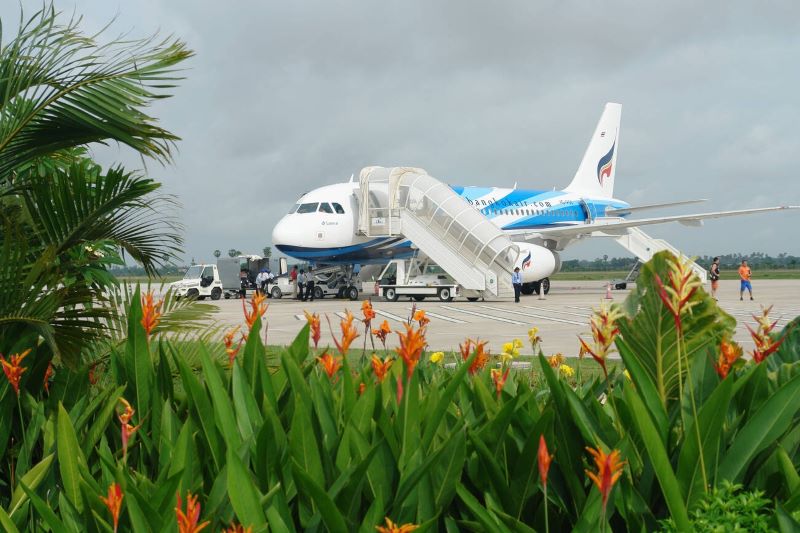 Avion à l''aéroport de Siem Reap Cambodge