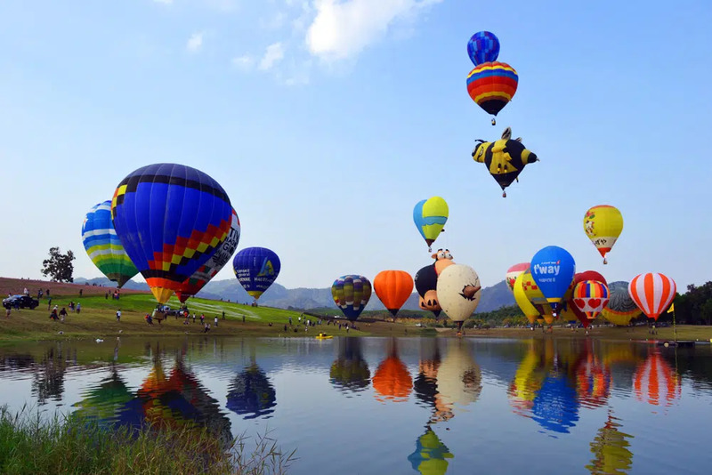 Thailande, Chiang Rai, Festival international de montgolfières