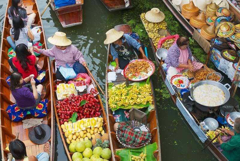 Marché flottant thailande
