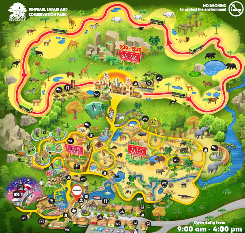 La carte du Vinpearl Safari Phu Quoc