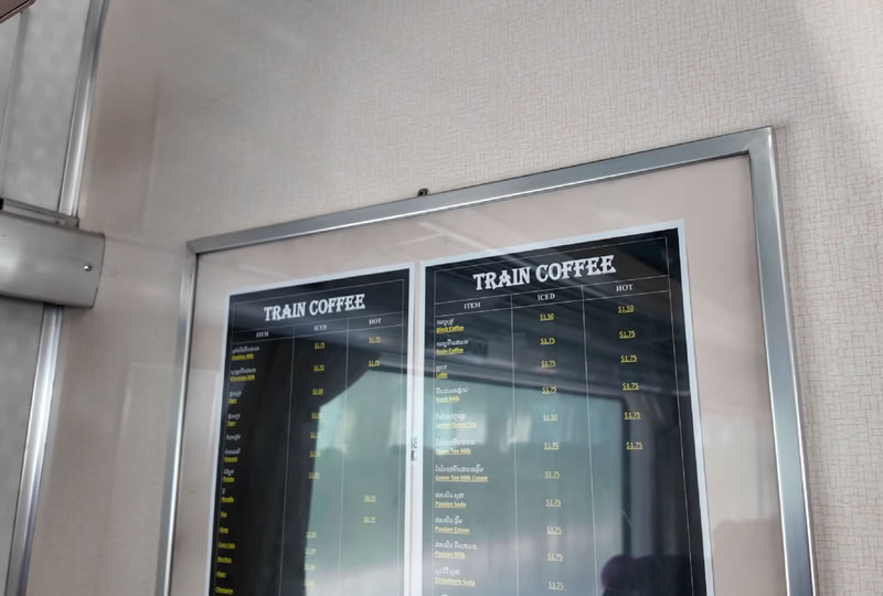 Liste des prix du café servi dans les trains