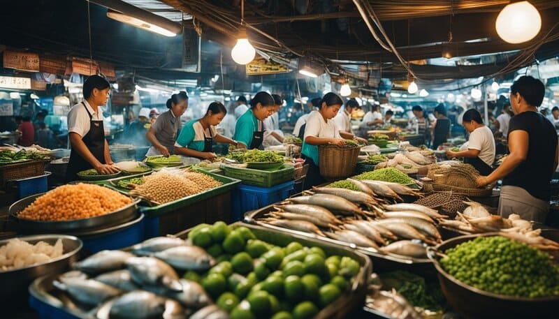 Interieur du marche Maeklong