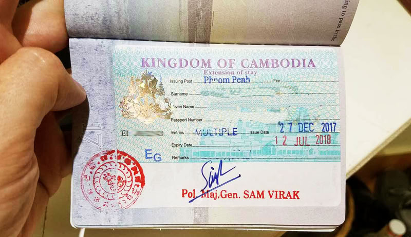 Le visa au Cambodge.