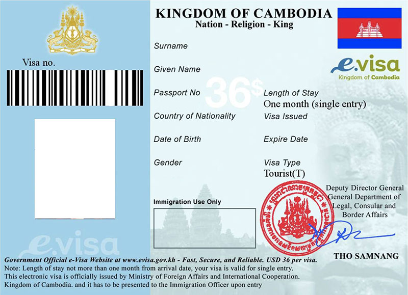 evisa cambodge en ligne