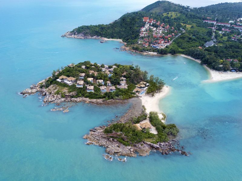 L'hôtel Cape Fahn est situé sur l'île privée de Koh Samui