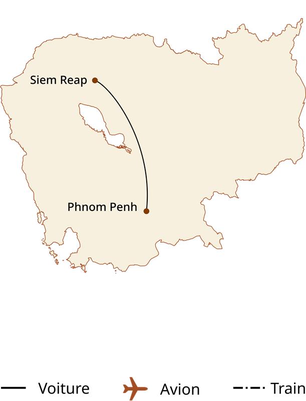 carte du circuit Le meilleur du Cambodge 5 jours
