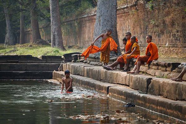 Les moines à Siem Reap 
