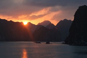 Coucher du soleil en baie Lan Ha