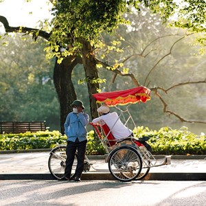 Un cyclo pousse à Hanoi