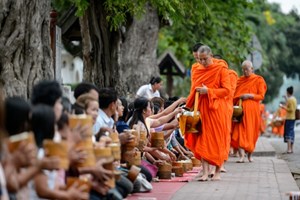 Cérémonie de l’aumône Luang Prabang